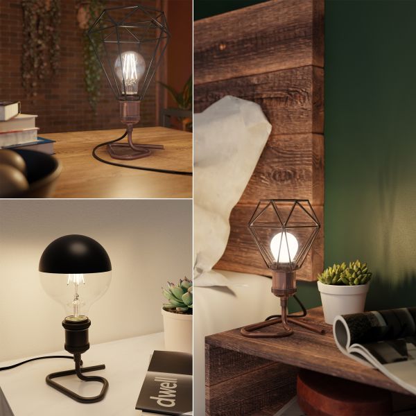 Tischlampe RETRA, Schalter, E27 Fassung, Käfig-Schirm (Farbe, Leuchtmittel wählbar) Günstig kaufen