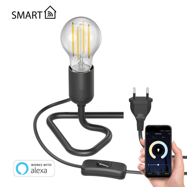 Tischlampe TRIN Triangle Dreieck-Fuß schwarz mit Stecker und Schalter, inkl. E27 Lampe, Smart Home (Leuchtmittel wählbar) Tischlampe TRIN Triangle Dreieck-Fuß schwarz mit Stecker und Schalter, inkl. E27 Lampe, Smart Home (Leuchtmittel wählbar)