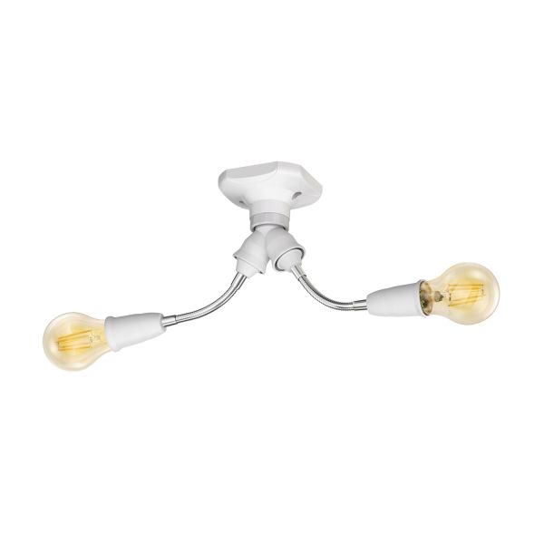 Wand-Leuchte Elektra, eckig, mit Schwanenhals zweiflammig, inkl. E27 LED Lampe gold warm-weiß je 471lm Black Friday