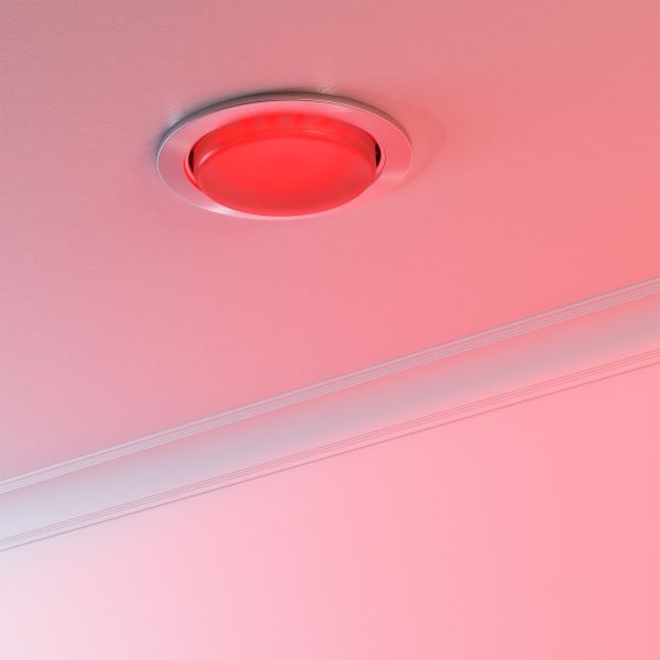 Einbaustrahler Zobe flach rund + smarte LED-Lampe Alexa, dimmbar, Farbtemperatur steuerbar, 107mm Ø Loch 90mm Ø (Farbe, Leuchtmittel wählbar) Valentinstagsangebot