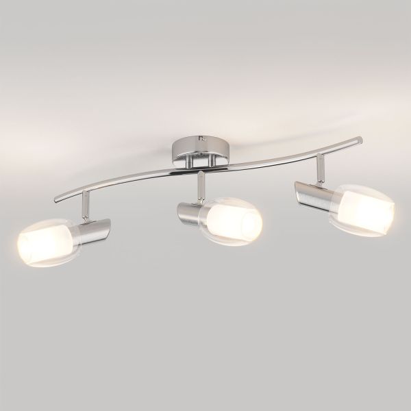 Deckenleuchte ELERA, dreiflammig für LED E14 Lampen, chrom matt (Leuchtmittel wählbar) Top Angebot