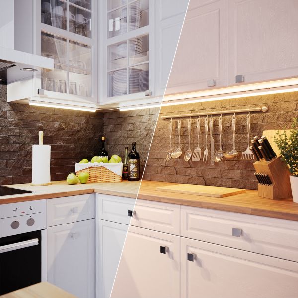 LED Unterbauleuchte RIGEL, 57cm, Farbtemperatur einstellbar, offenes Anschlusskabel (Set wählbar) Neueste Mode