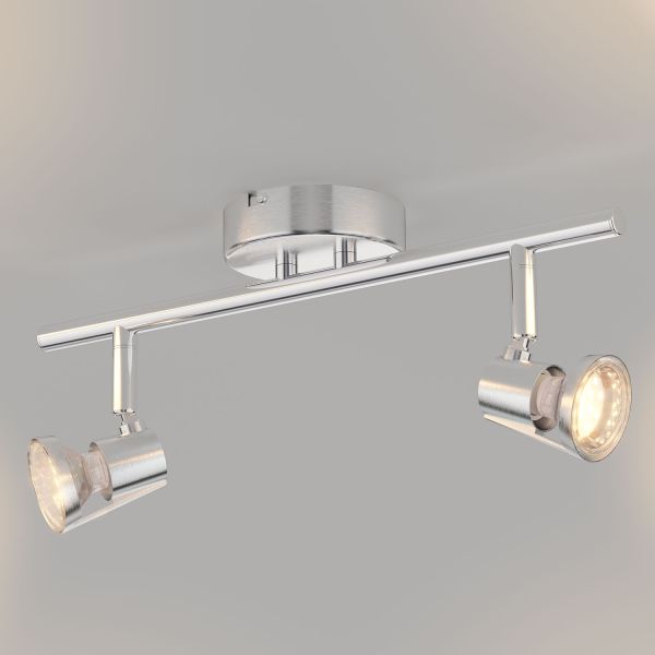 Deckenleuchte LEONIS, 2-flammig, edelstahl matt, 2x GU10 (Leuchtmittel wählbar) Bestseller