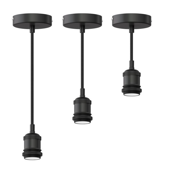 Vintage Pendelleuchte RETRA, schwarz, E27 Fassung, Käfig-Schirm, schwarz mit Hanf, 155mm Ø JETZT KAUFEN