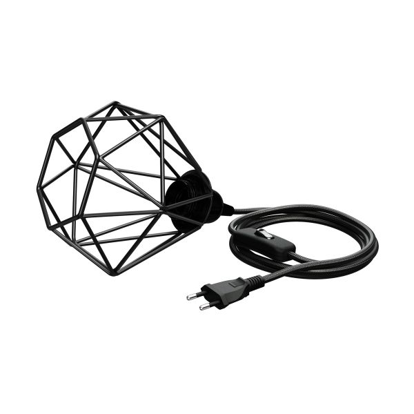 Käfigleuchte klein, Textilkabel LEKA, Stecker, Schalter, 3m, (Farbe, Leuchtmittel wählbar)