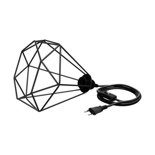 Käfigleuchte groß, Textilkabel LEKA, Stecker, Schalter, 3m, (Farbe, Leuchtmittel wählbar)