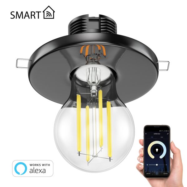 Porzellan Decken-Einbauleuchte TELA, rund, inkl. E27 Lampe Smart Home (Farbe, Leuchtmittel wählbar)