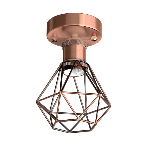 Vintage E27 Deckenleuchte RETRA, Käfig-Schirm (Farbe, Leuchtmittel wählbar)