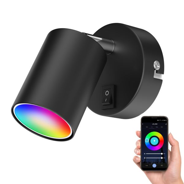 Wandspot WAIKA, einflammig, mit Schalter, GU10, inkl. Smart Home RGBW GU10 LED Lampe, 5,41W, 473lm (Farbe wählbar) Wandspot WAIKA, einflammig, mit Schalter, GU10, inkl. Smart Home RGBW GU10 LED Lampe, 5,41W, 473lm (Farbe wählbar)