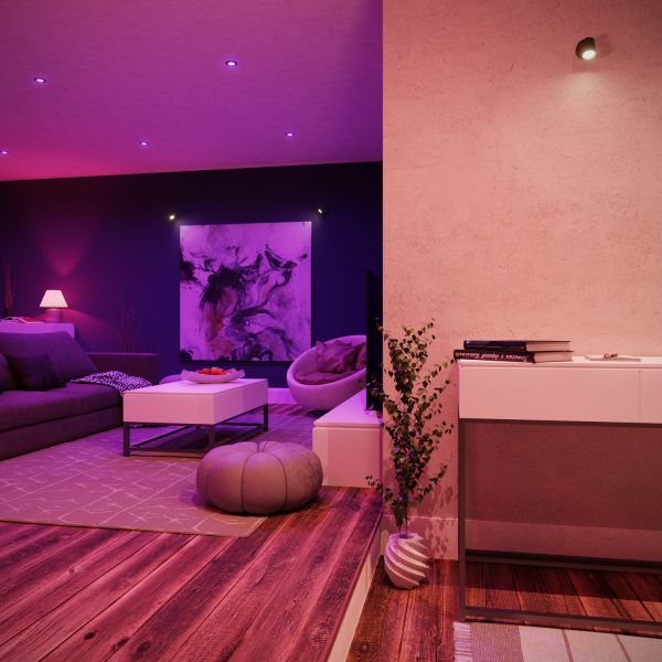 Gips Wandleuchte GIEDI DIY, Einbau, inkl. Smart Home RGBW E14 LED Lampe, 4,925W, 572lm zollfrei