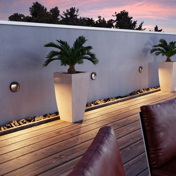 LED Wandeinbauleuchte NOLA, Downlight für außen, IP54, ´105mm Ø (Farbe, Lichtfarbe wählbar) Fabrik Onlineshop