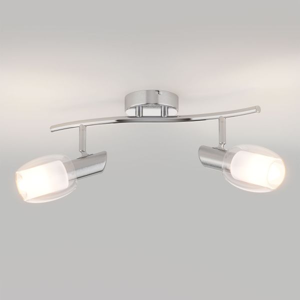 Deckenleuchte ELERA, zweiflammig inkl. LED E14 Lampe, chrom matt (Leuchtmittel wählbar) Großer Ausverkauf