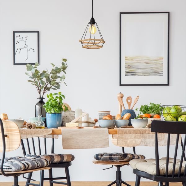 Käfig-Leuchte, Hanf, 200mm Ø, Textilkabel LEKA, Stecker, Schalter und E27 Fassung, 3m (Farbe wählbar) Weihnachtsangebot