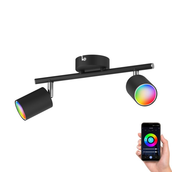 Deckenstrahler WAIKA, zweiflammig, inkl. Smart Home RGBW GU10 LED Lampen je 473lm (Farbe wählbar)