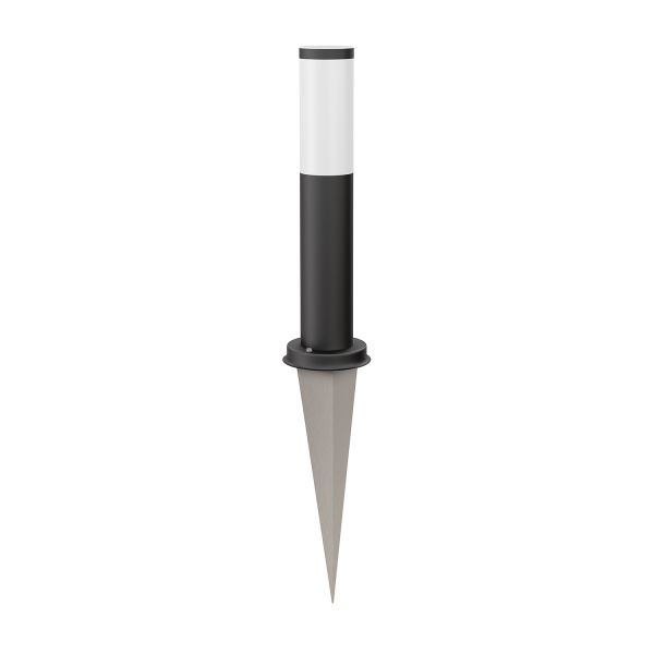 Pollerleuchte PORU mit Erdspieß für außen, Edelstahl, rund (Mit Kabel, Farbe, Leuchtmittel wählbar)