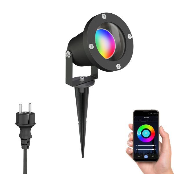 LED Gartenstrahler DUK Erdspieß für außen, Aluminium, IP65, inkl. Smart Home RGBW GU10 LED Lampe, 5,4W, 473lm (Farbe wählbar) LED Gartenstrahler DUK Erdspieß für außen, Aluminium, IP65, inkl. Smart Home RGBW GU10 LED Lampe, 5,4W, 473lm (Farbe wählbar)