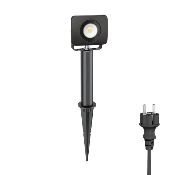 LED Gartenstrahler Wega mit Erdspieß und 15cm Sockel für außen, schwarz, 9,65W (Lichtfarbe wählbar)