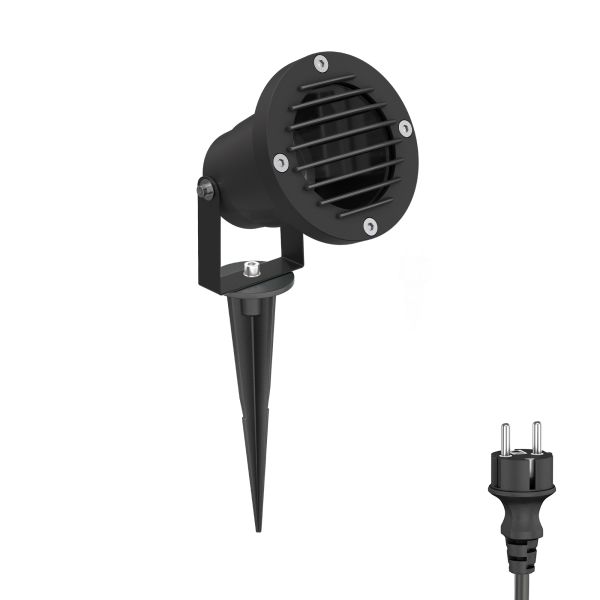 LED Gartenstrahler DUK, Gitter, mit Erdspieß für außen, Aluminium (Farbe, Leuchtmittel wählbar)