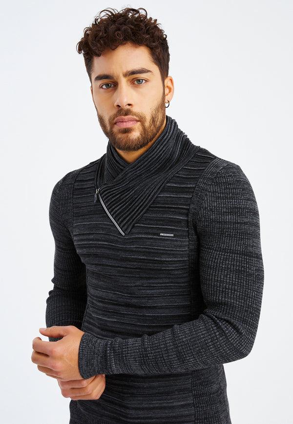 Leif Nelson Strickpullover Feinstrick mit Schalkragen Cyber Monday