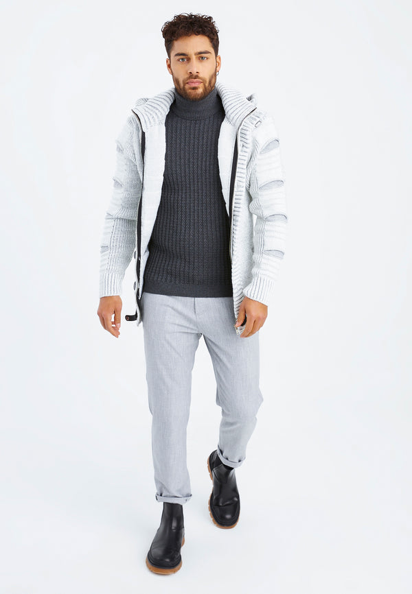 Leif Nelson Strickjacke mit Kapuze Heißer Verkauf
