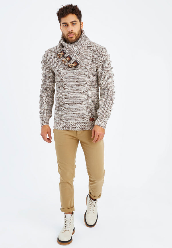 Leif Nelson Strickpullover Grobstrick mit Schalkragen Neueste Mode