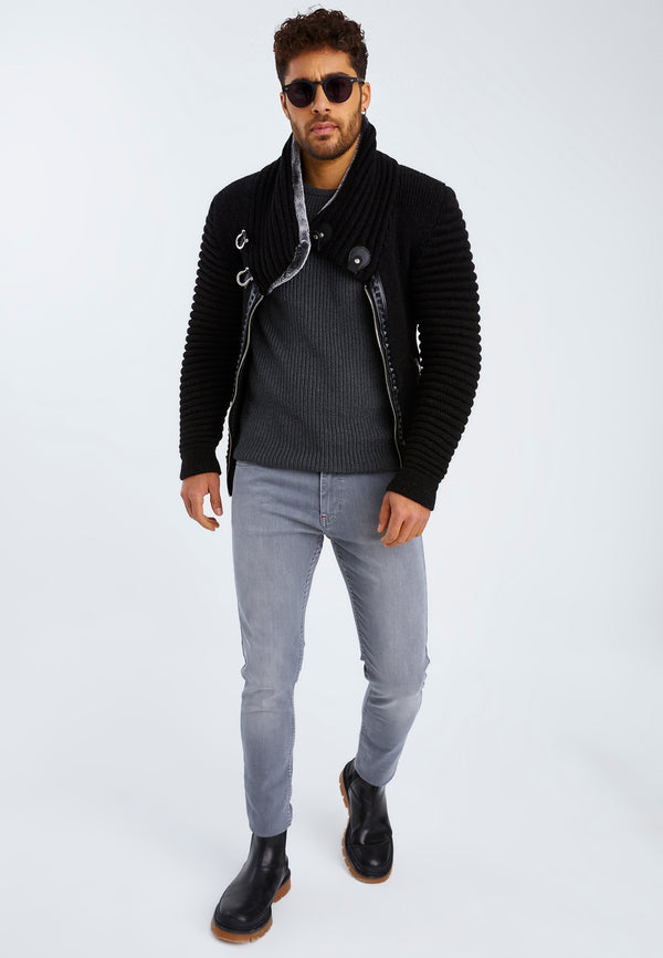 Leif Nelson Strickjacke mit Schalkragen Tägliche Deals