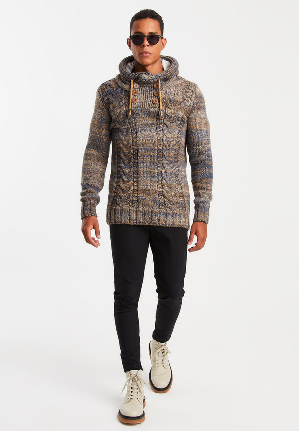 Leif Nelson Strickpullover Grobstrick mit Kapuze Zeitbegrenzte Promotion