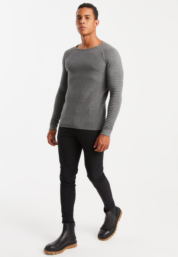 Leif Nelson Strickpullover Feinstrick Rundhals Nur noch ein Tag übrig