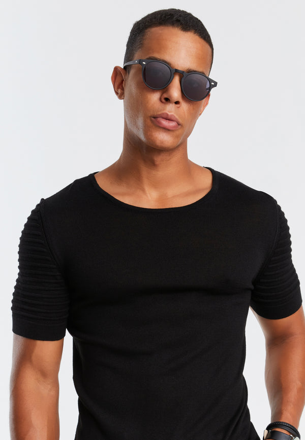 Leif Nelson Rundhals-Shirt Feinstrick Rabatt