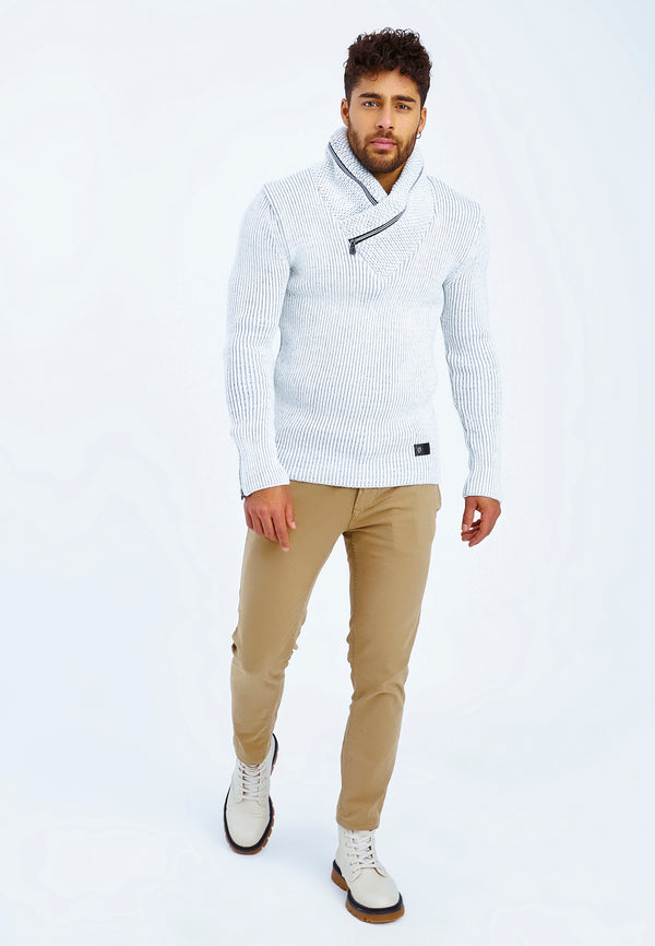 Leif Nelson Strickpullover Grobstrick Schalkragen Exklusivangebot