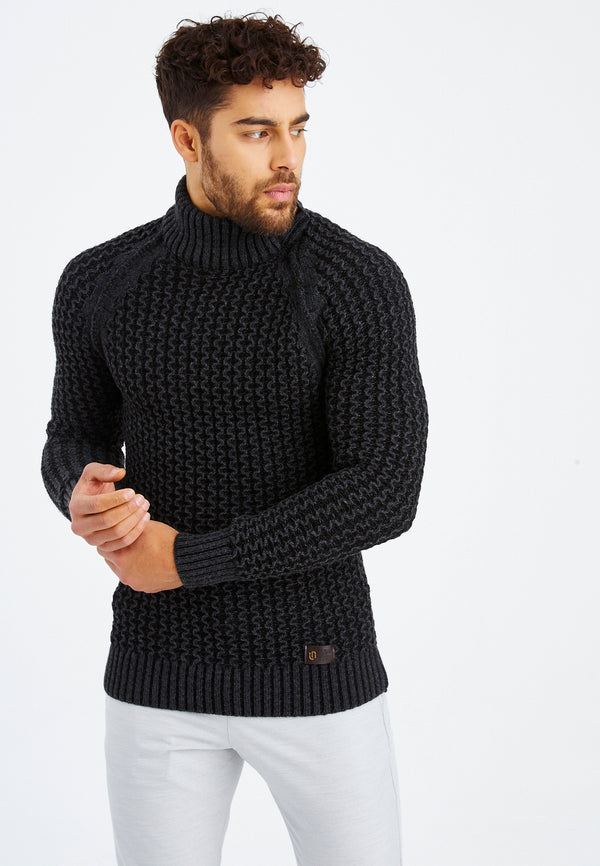 Leif Nelson Grobstrick Rollkragenpullover Saisonschlussverkauf