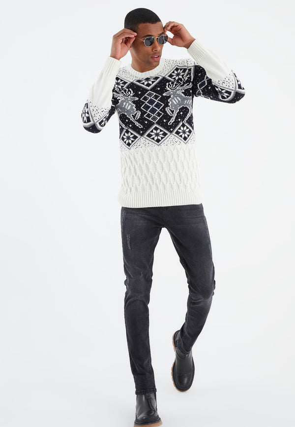 Leif Nelson Strickpullover Grobstrick Rundhals Tiefpreis