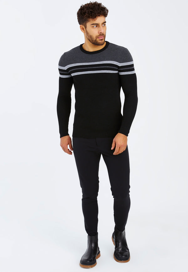 Leif Nelson Strickpullover Feinstrick Rundhals Super Sparpreis