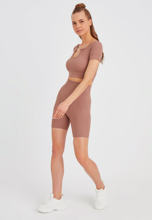 Leif Nelson Seamless Crop Top kurzarm Riesige Rabatte