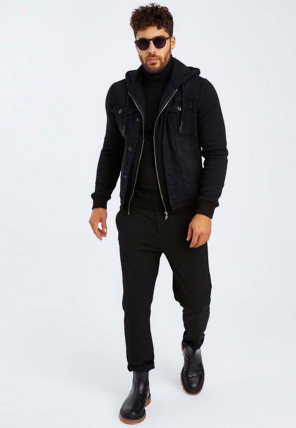 Leif Nelson Jeansjacke mit Kapuze Schlussverkauf