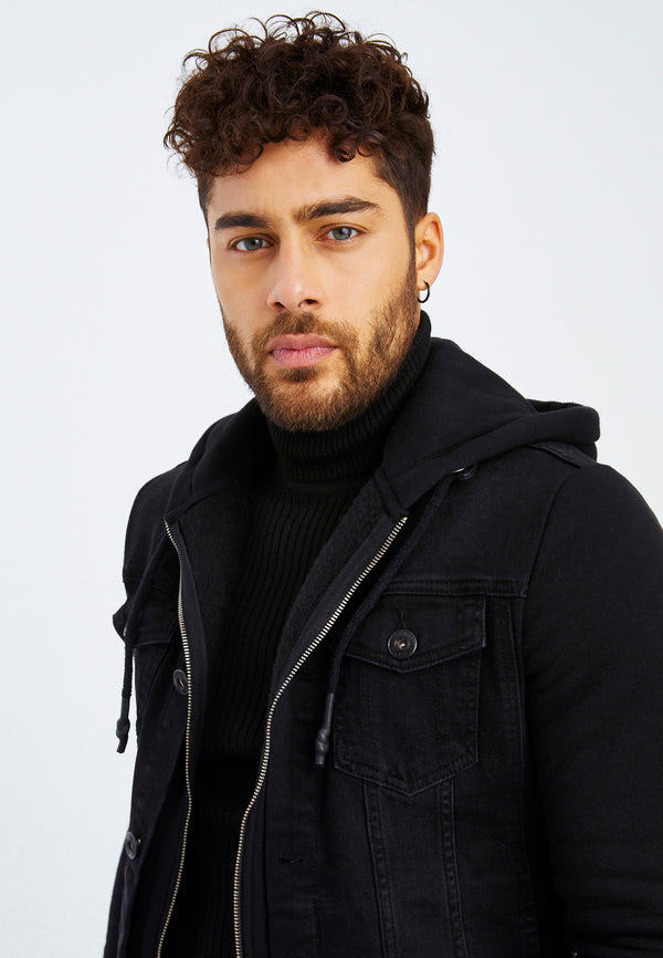 Leif Nelson Jeansjacke mit Kapuze Schlussverkauf