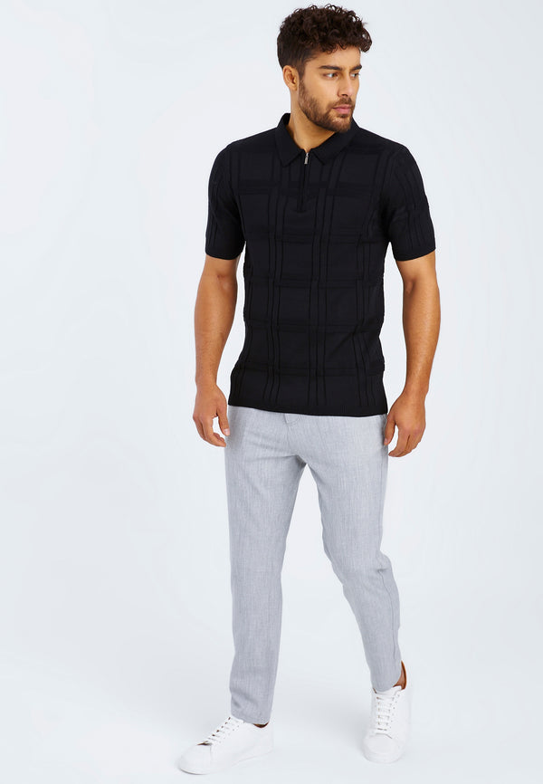Leif Nelson Polo-Shirt Feinstrick mit Reißverschluss Vatertagsangebot