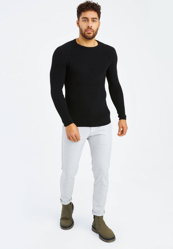 Leif Nelson Strickpullover Feinstrick Rundhals Cyber Monday