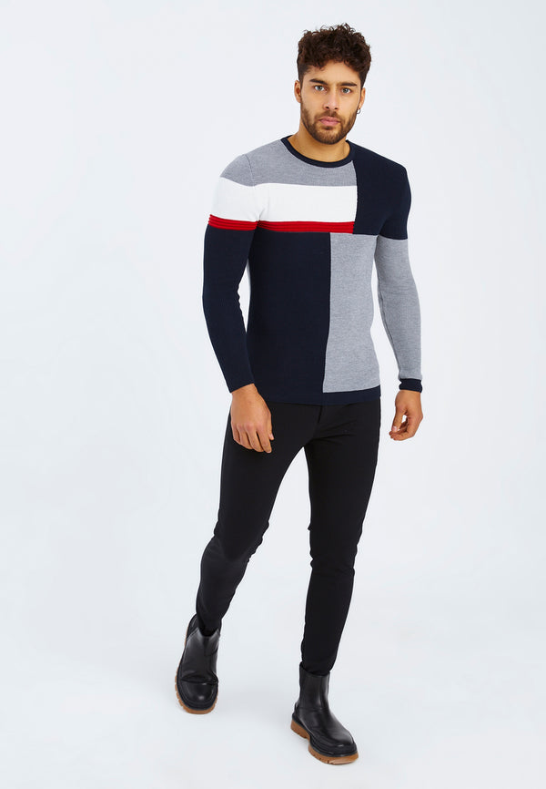 Leif Nelson Strickpullover Feinstrick Rundhals Weihnachtsangebot