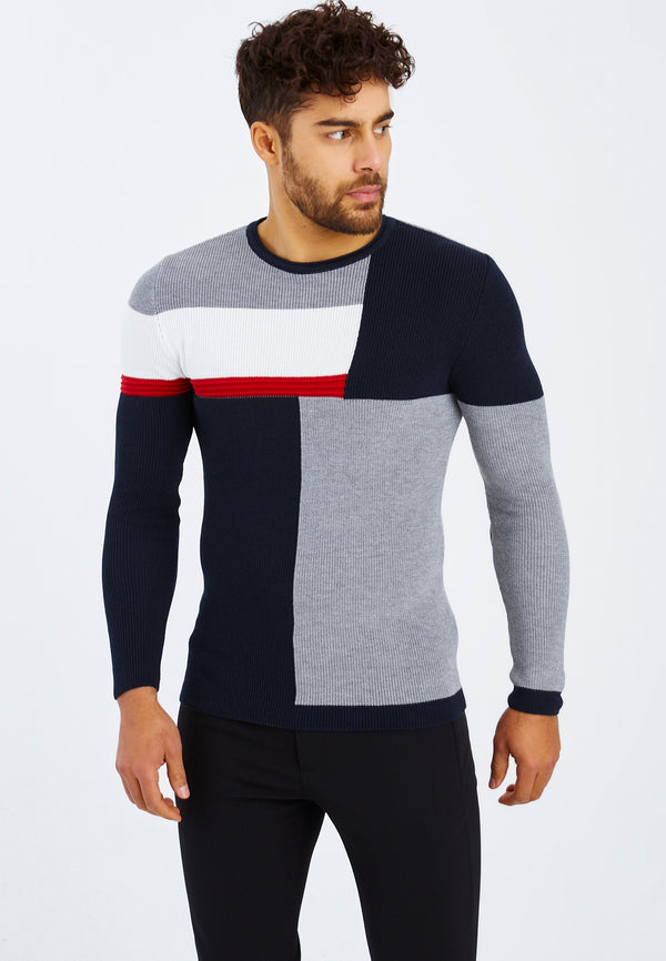 Leif Nelson Strickpullover Feinstrick Rundhals Weihnachtsangebot