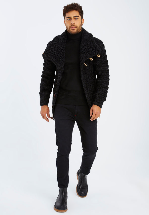 Leif Nelson Strickpullover Grobstrick mit Schalkragen Zeitlich begrenztes Angebot
