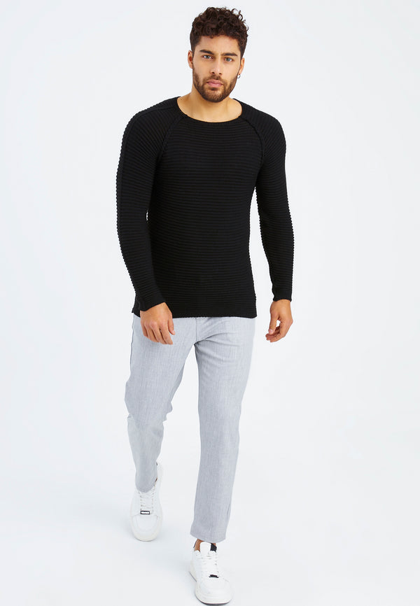 Leif Nelson Strickpullover Grobstrick Rundhals Große Rabatte