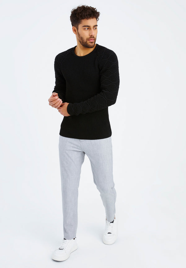 Leif Nelson Strickpullover Grobstrick Rundhals Neuheiten