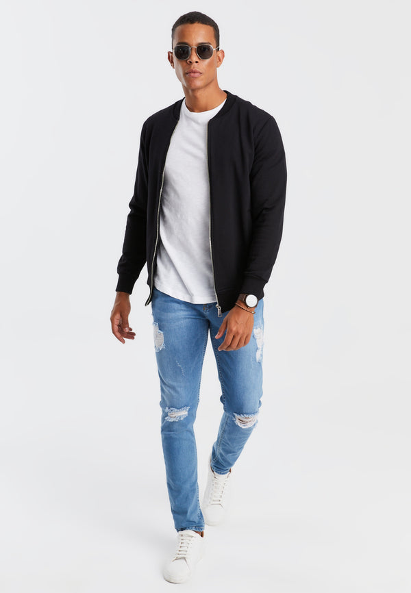 Leif Nelson Sweatjacke mit Stehkragen Sonderangebote