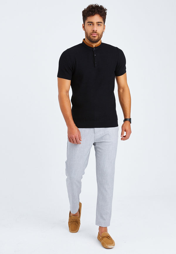 Leif Nelson T-Shirt Feinstrick mit Stehkragen Riesige Ersparnisse