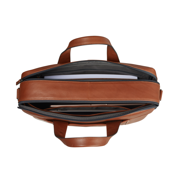Leonhard Heyden Hamburg RV-Aktenmappe 2 Fächer Cognac Top Angebot