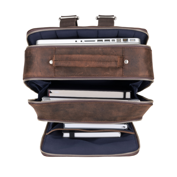 Leonhard Heyden Salisbury Business-Rucksack Braun Lagerräumung