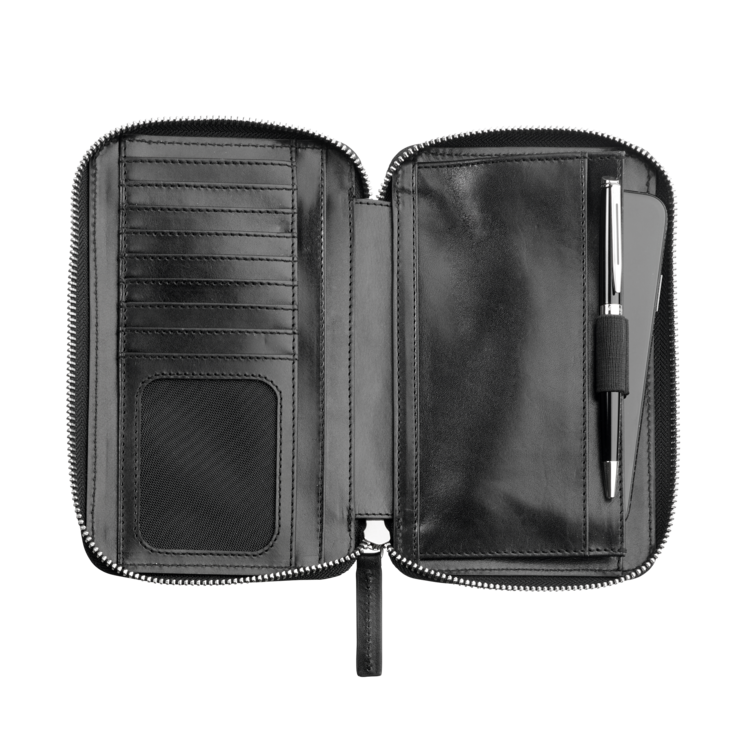Leonhard Heyden Cambridge Handy-Umhängetasche Schwarz im Angebot