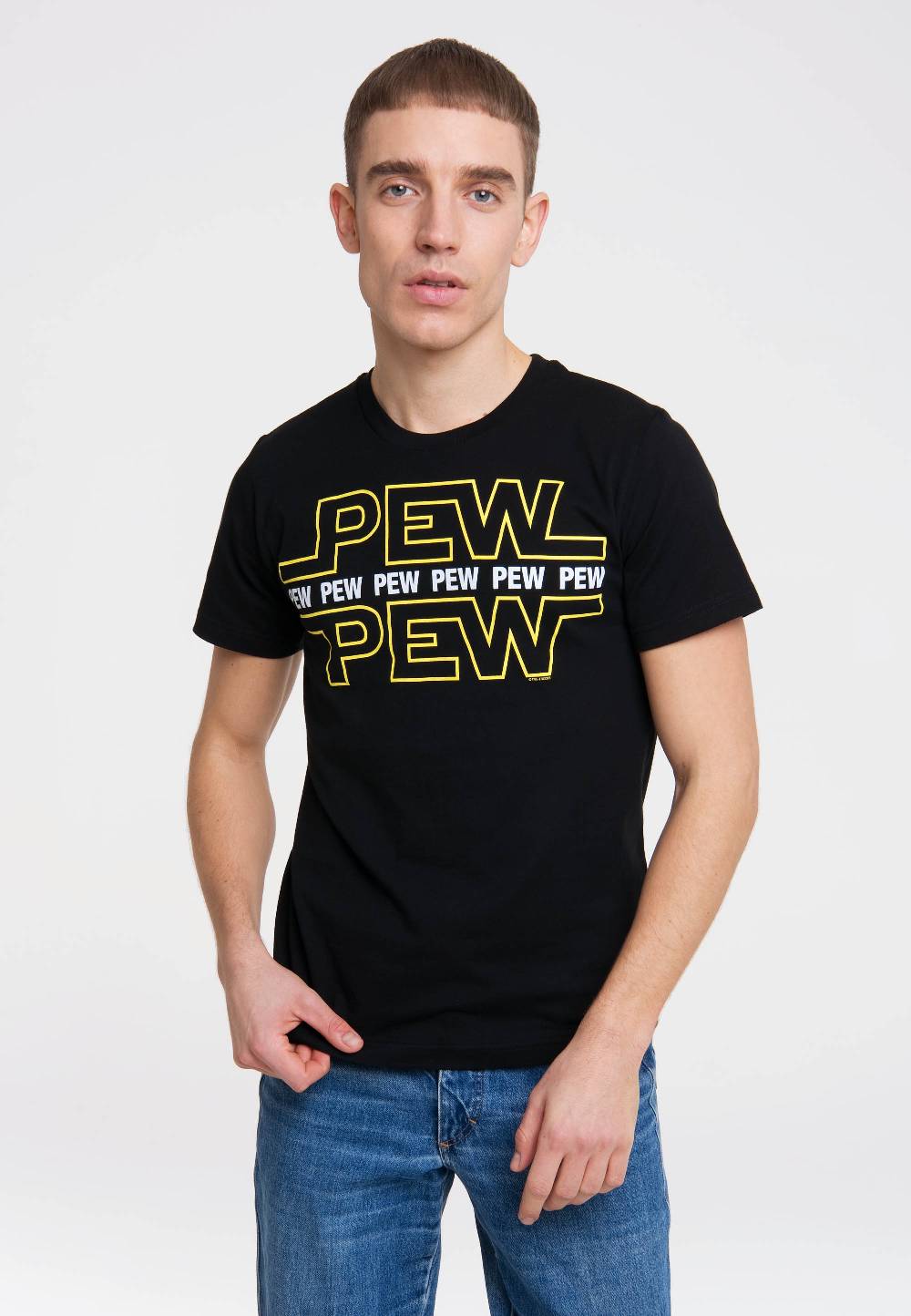 Logoshirt Pew Pew - T-Shirt Print Vierteljährliche Förderung