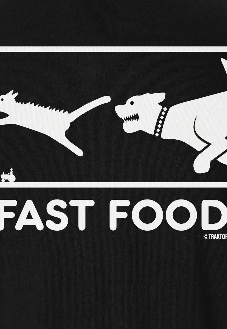 Logoshirt Fast Food - Hund Jagt Katze - T-Shirt Print Outlet